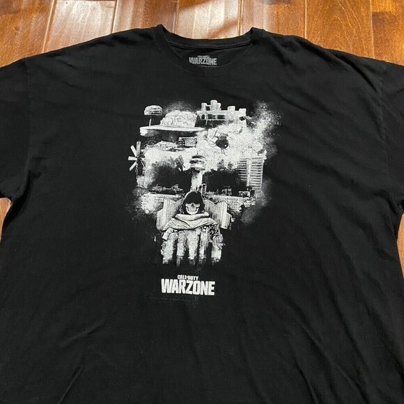 Call Of Duty Warzone Skull Logo FPS Black White T-Shirt Gaming Men's Size 3XL - Picture 2 of 7